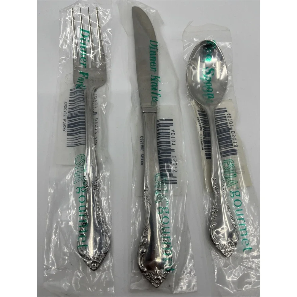 Gia Cascade Stainless Steel 3 Pieces Dinner Fork Dinner Knife Tea Spoon